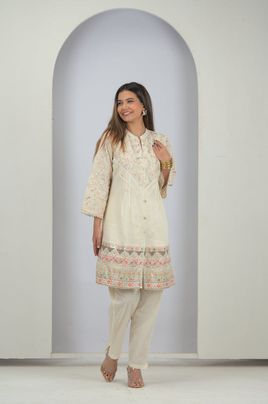 Artisanal Cotton Embroidered Suit Set