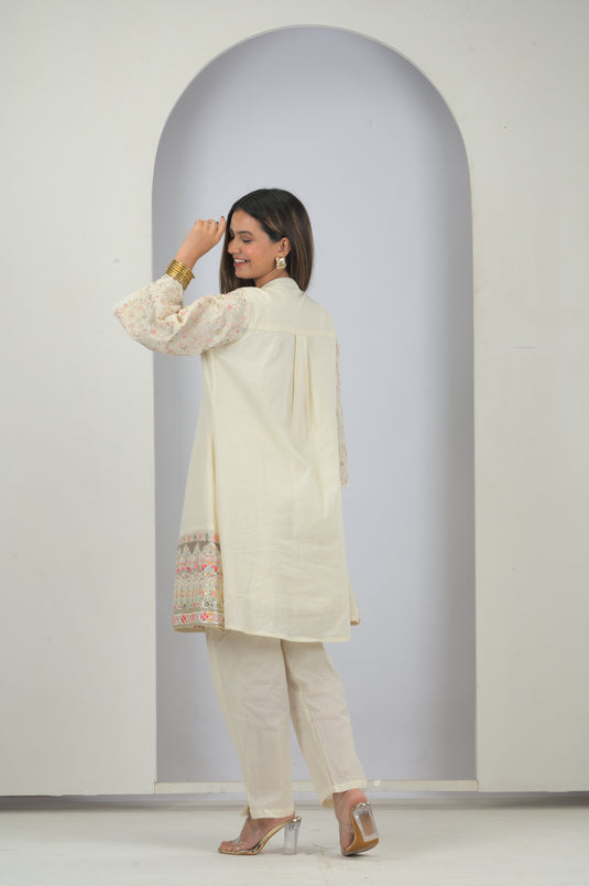 Artisanal Cotton Embroidered Suit Set