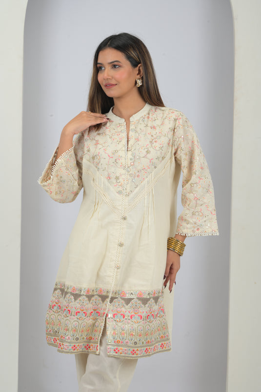 Artisanal Cotton Embroidered Suit Set