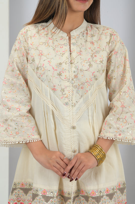 Artisanal Cotton Embroidered Suit Set