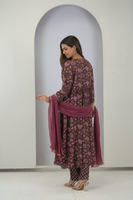 Luxe Wine Embroidered Rayon Traditionals