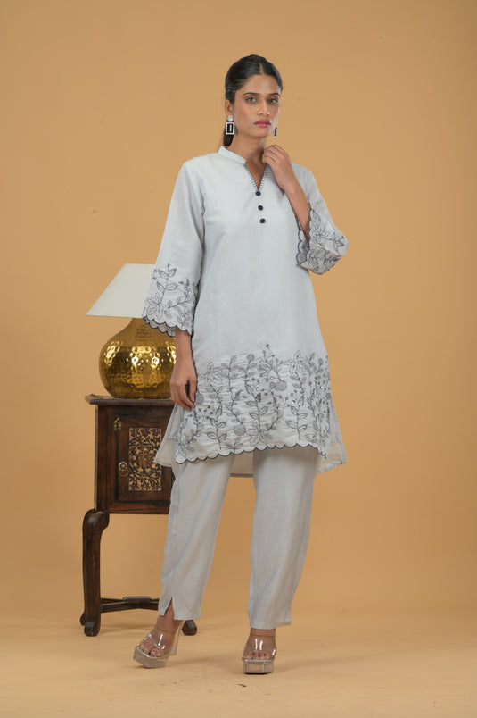 Graceful Embroidered Top & Trouser Co-Ord