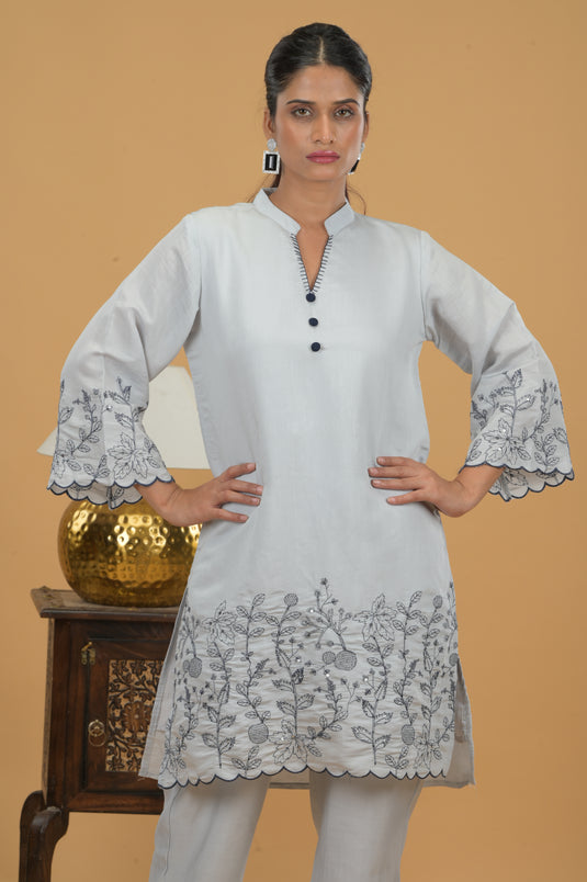 Graceful Embroidered Top & Trouser Co-Ord