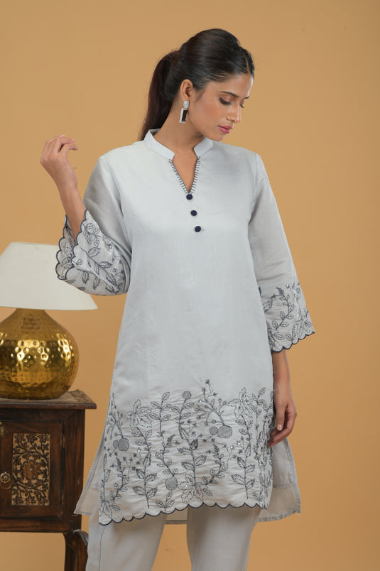 Graceful Embroidered Top & Trouser Co-Ord