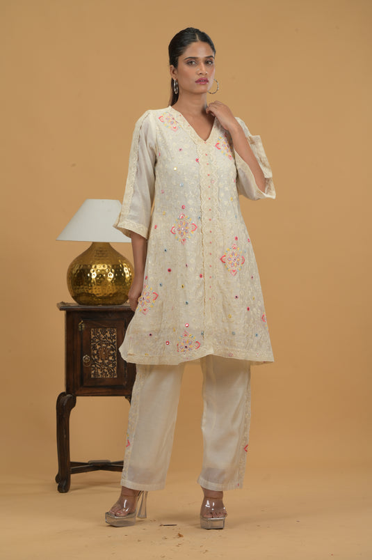 Floral Reverie Cotton Tunic & Trousers