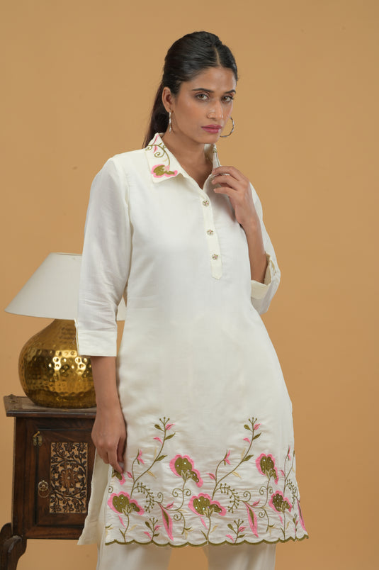 Luxe Blossom Embroidered Tunic