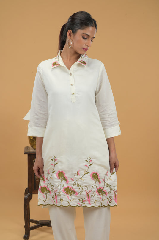 Luxe Blossom Embroidered Tunic